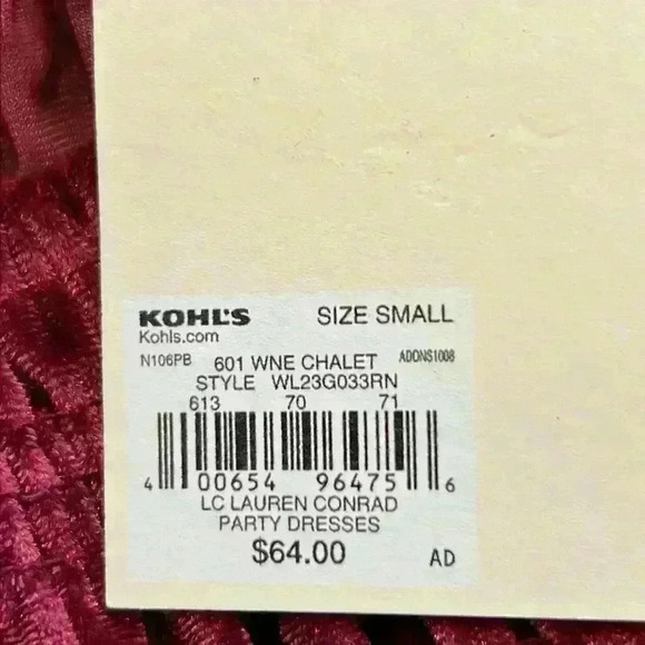 Lauren Conrad Velour Dress Sz Small Elastic Smocked Top Christmas Holiday Date - Picture 5 of 9